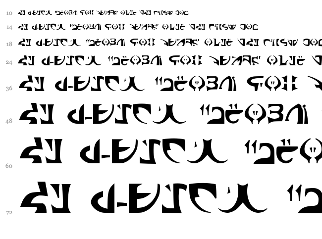Space Encounter font waterfall